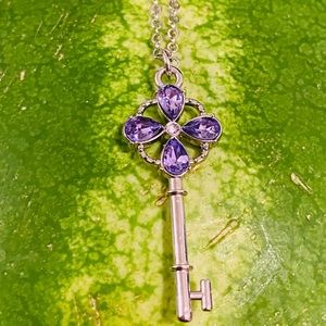 Purple Key Necklace